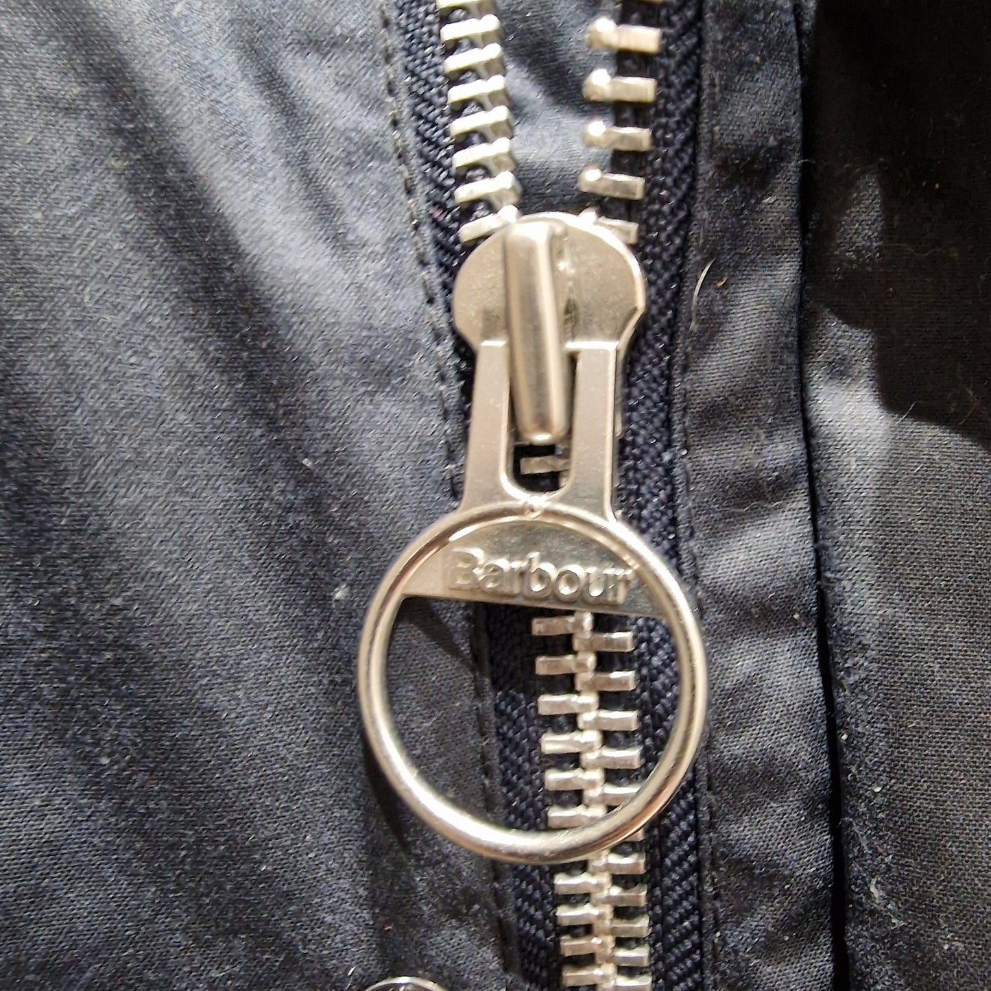 Barbour International Navy Padded Wax Jacket, Duke, Size Small/UK 10-12