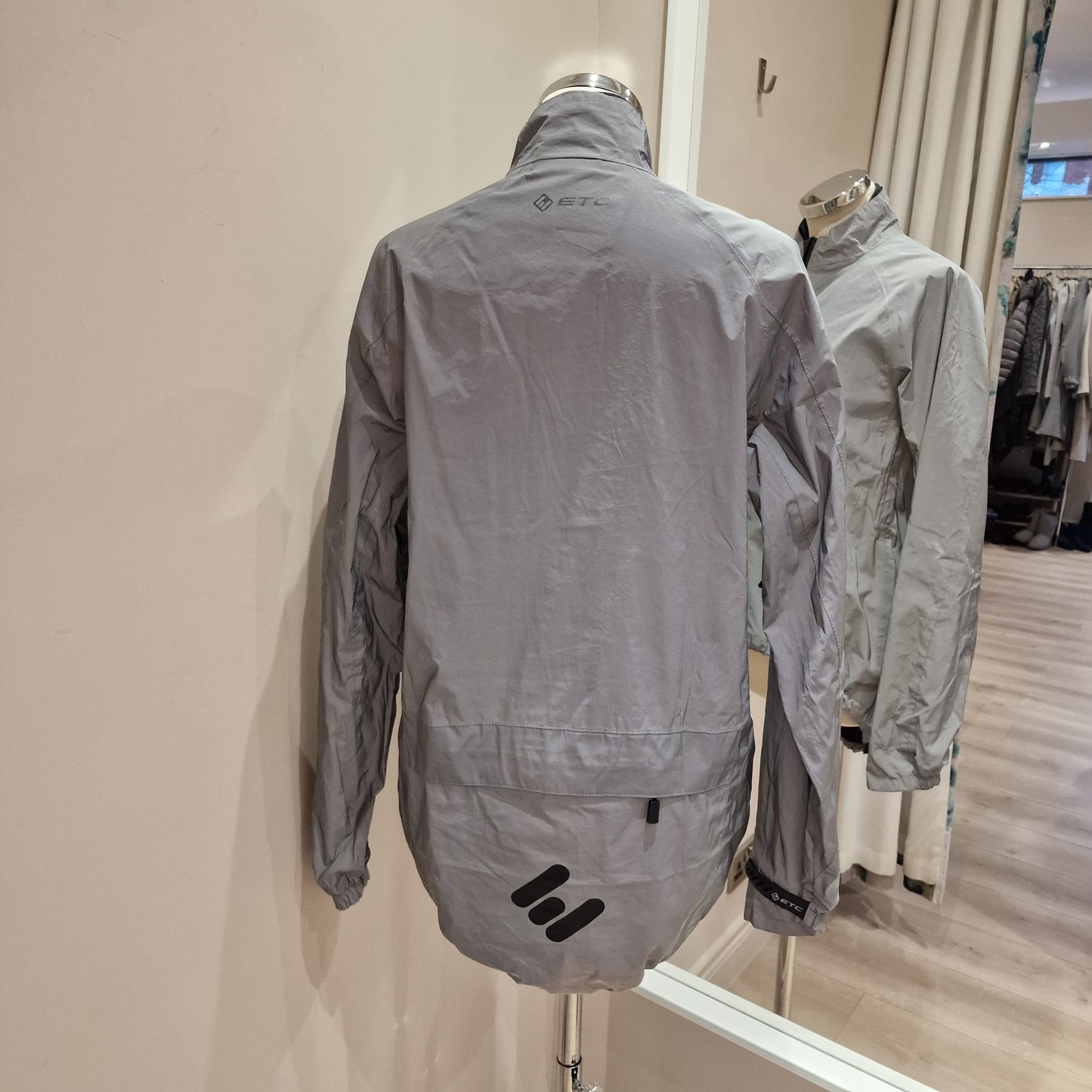 ETC Grey Refective Rain Jacket, Size 10/12