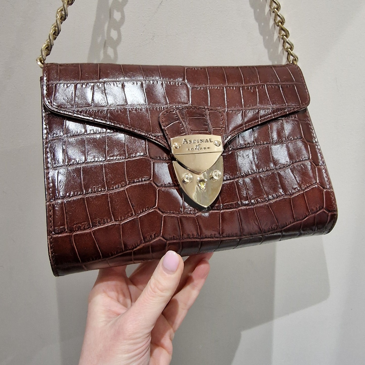 Aspinal of London Brown Leather Bag