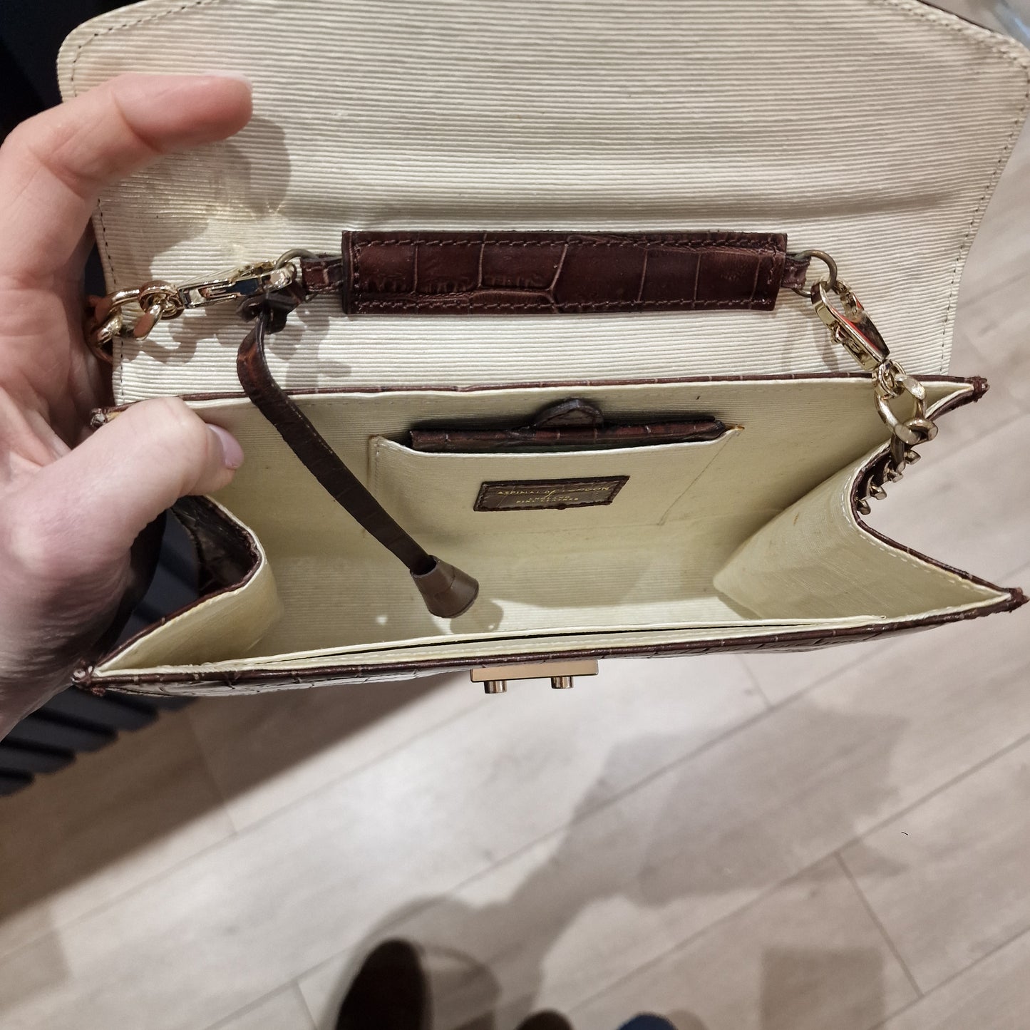 Aspinal of London Brown Leather Bag