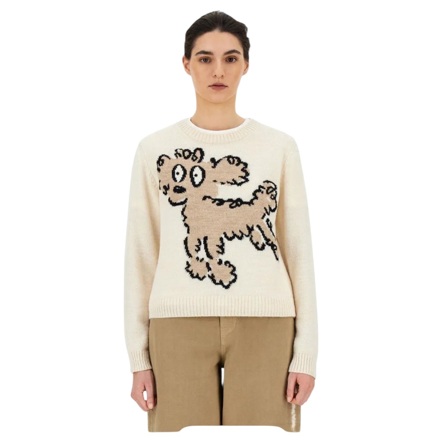 Weekend Max Mara Dog Motif Wool and Alpaca Sweater - 8