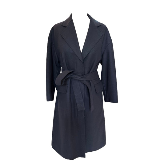 Jil Sander Navy Wool Blend Coat - 10