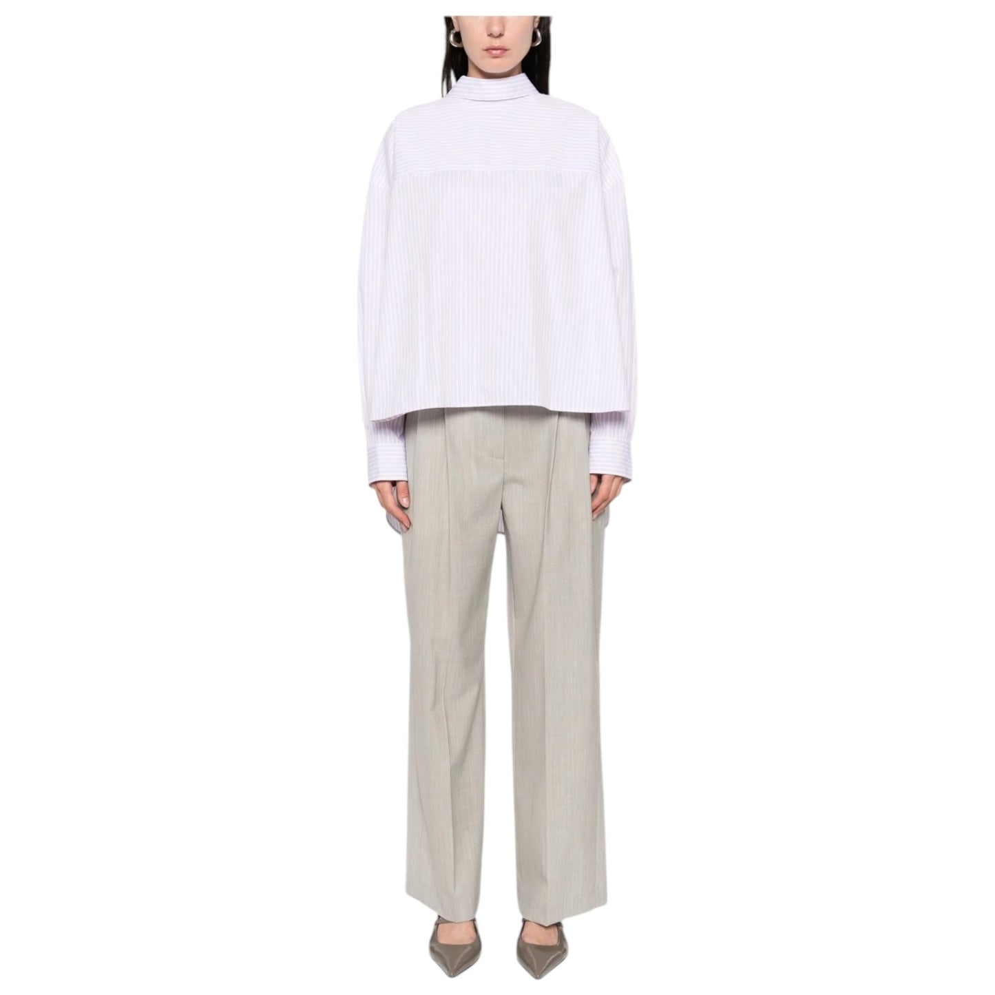 Victoria Beckham Pink Striped Back to Front Shirt - 8/10