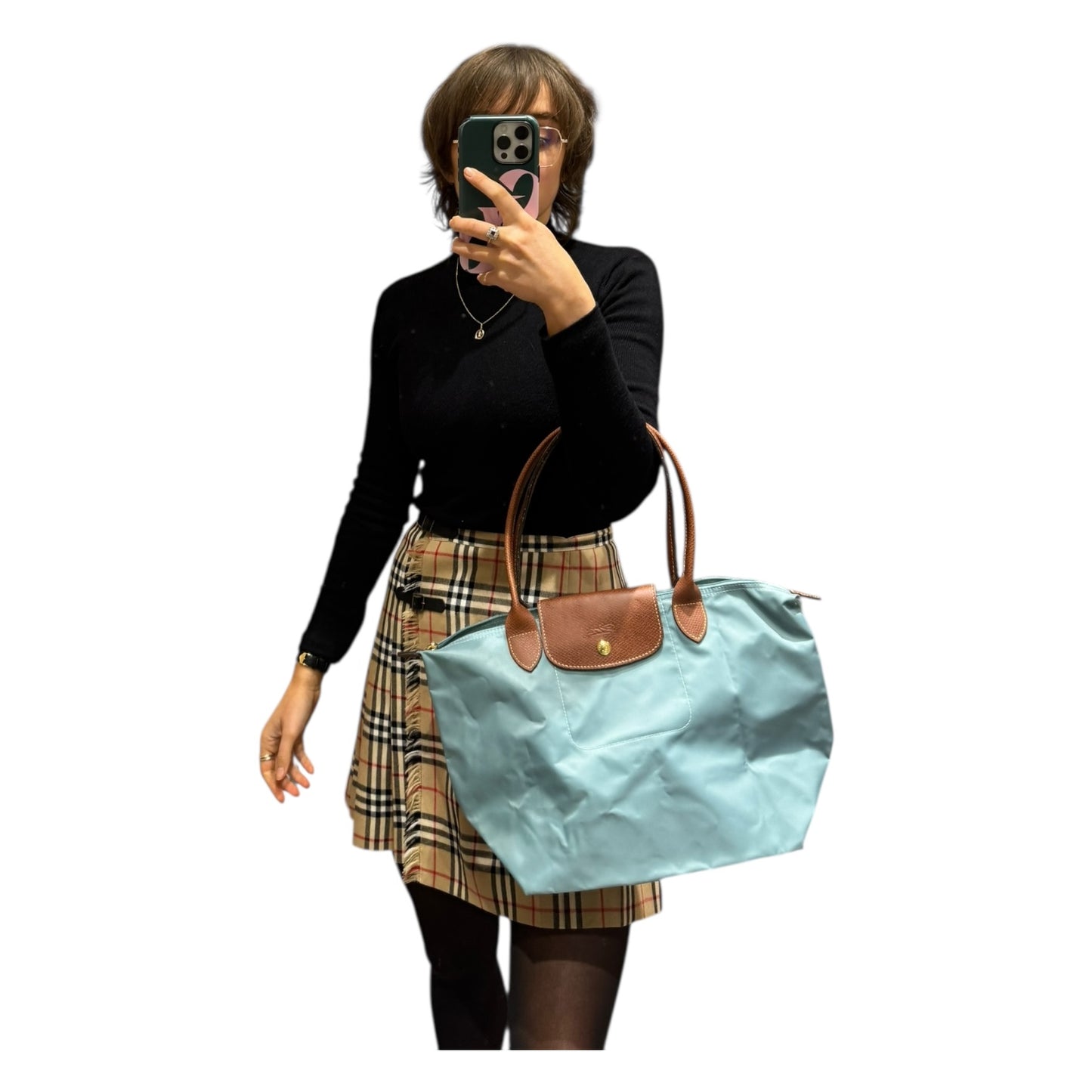 Longchamp Le Pliage Medium Tote Bag in Duck Egg Blue - NEW