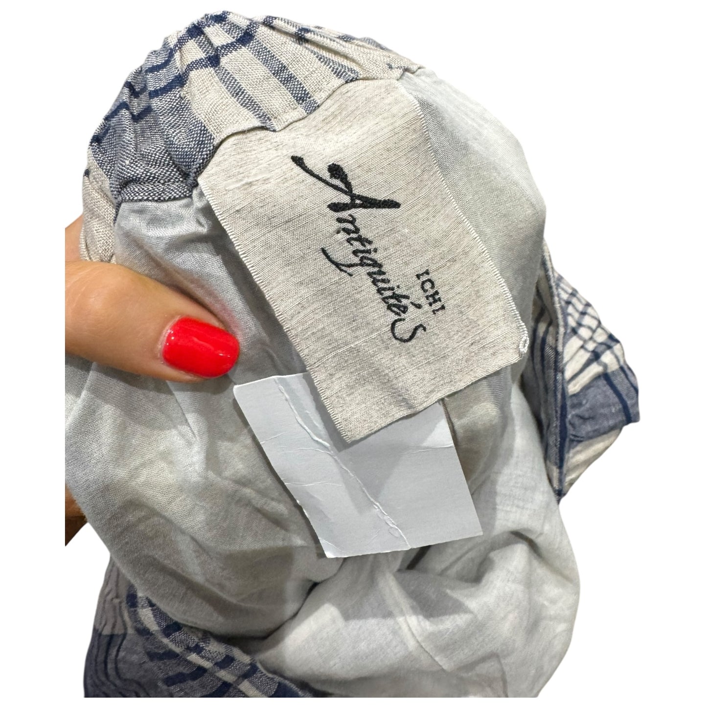 Ichi Antiquites Blue Check Linen Culottes - 10