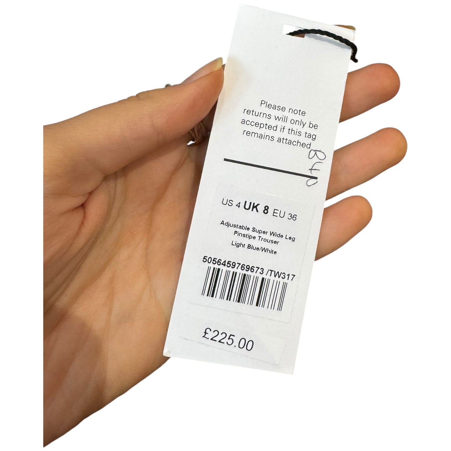 Me + Em Adjustable Super Wide Leg Pinstripe Trouser - 8 - NEW