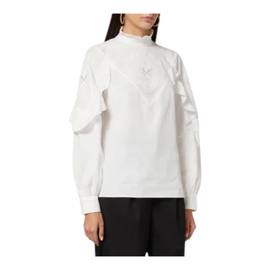 See By Chloe Broderie Anglaise Cotton Shirt - 12