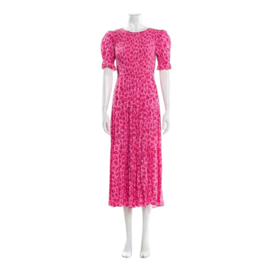 Kitri Persephone Dress in Pink and Red Floral Print - 14