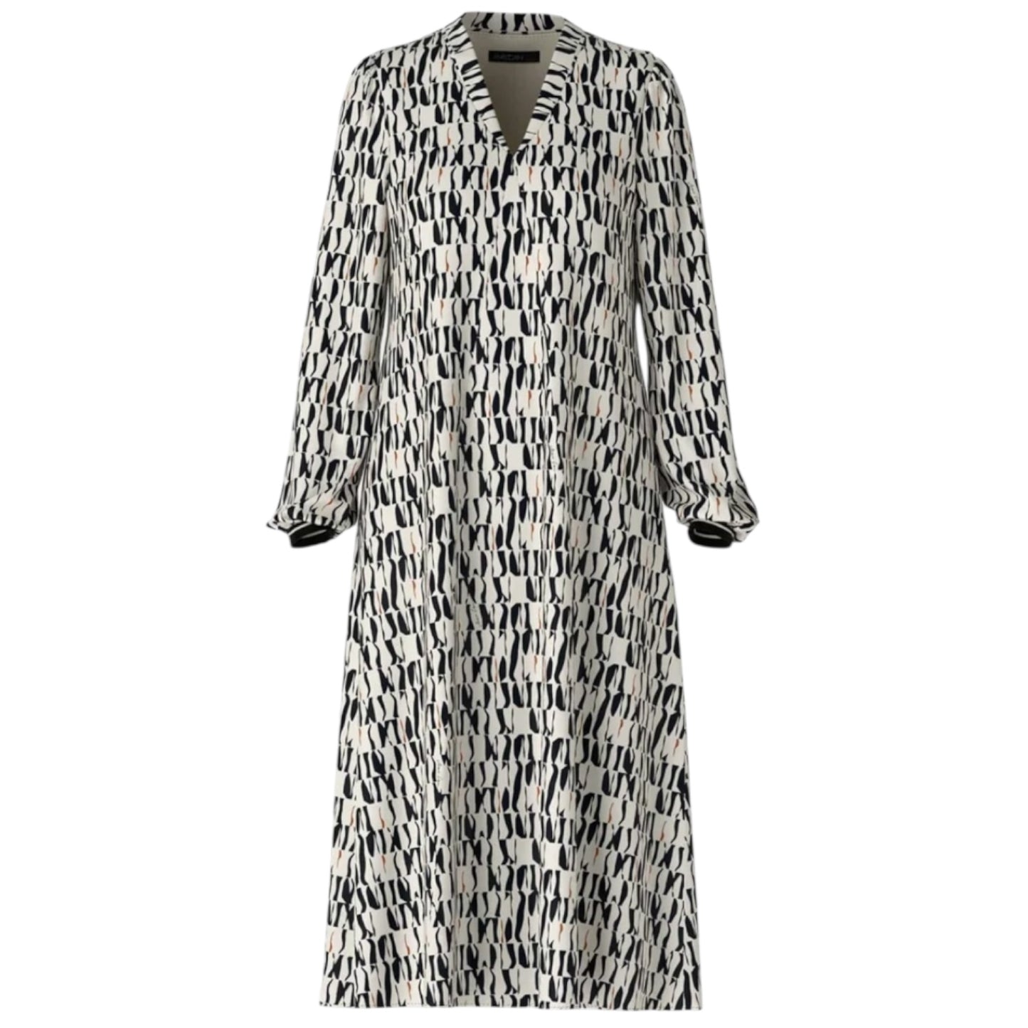 Marc Cain Silk Geometric Print Midi Dress - 18 - NEW