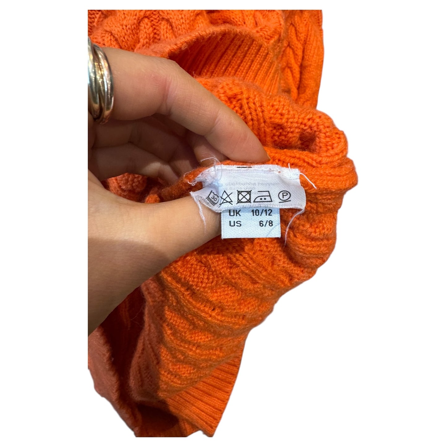 Madeleine Orange Cable Knit Jumper - 10/12