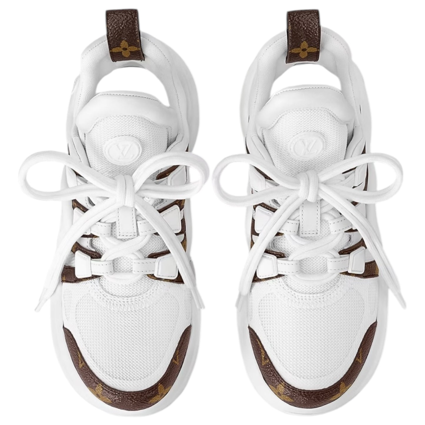 Louis Vuitton White and Brown Monogram Archlight Trainers - 37/4