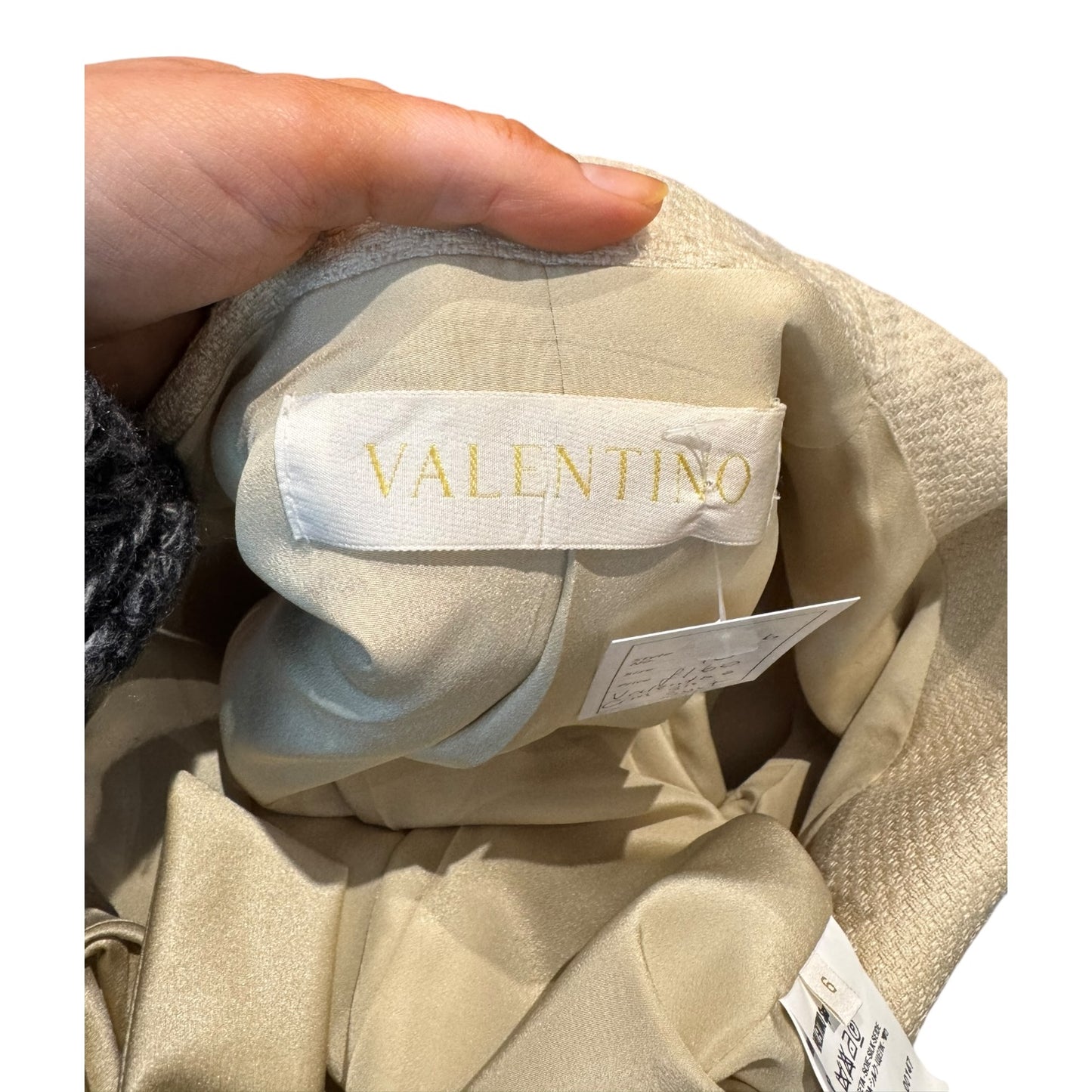 Valentino Cream Silk Skirt Suit - 10
