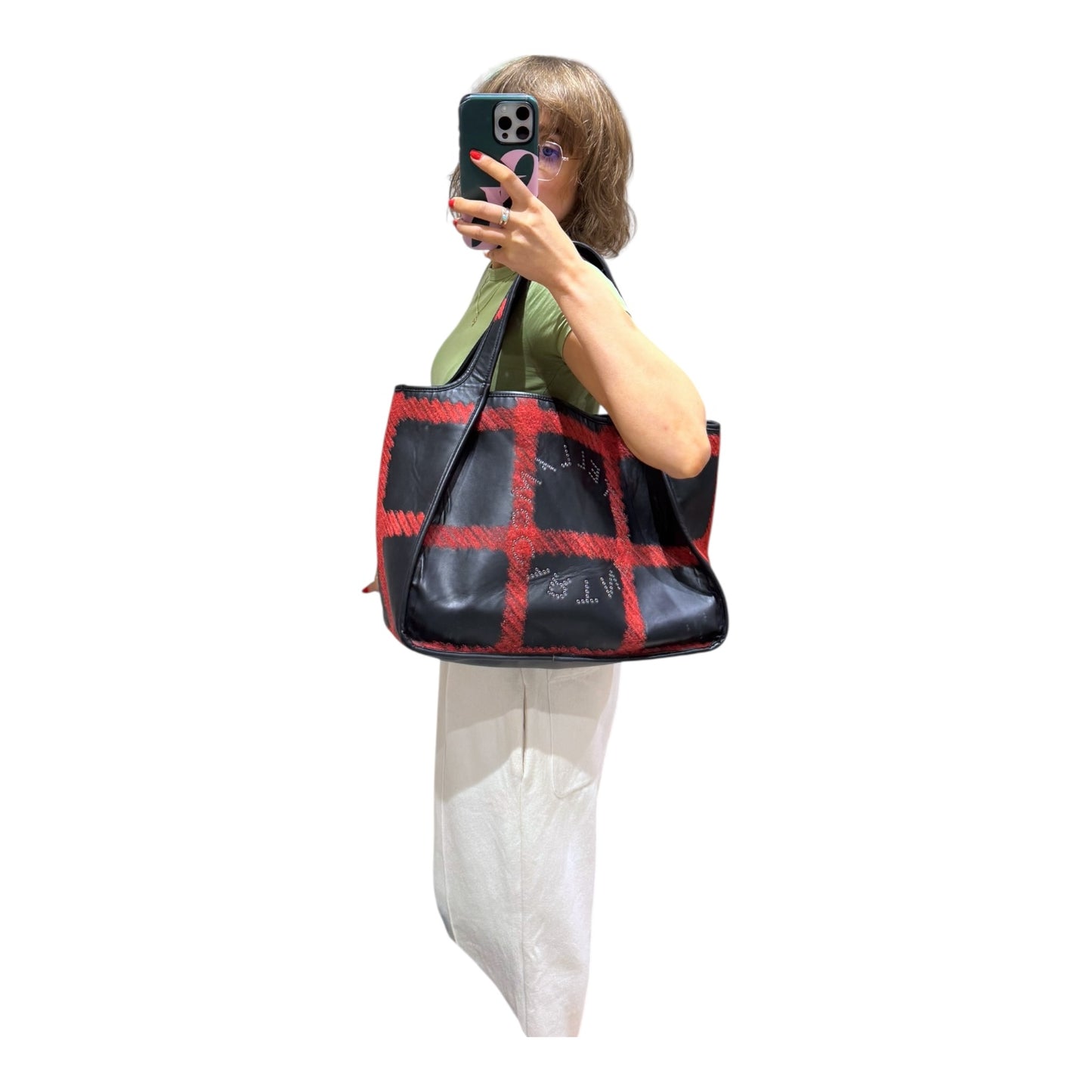 Stella McCartney Black and Red Tote Bag