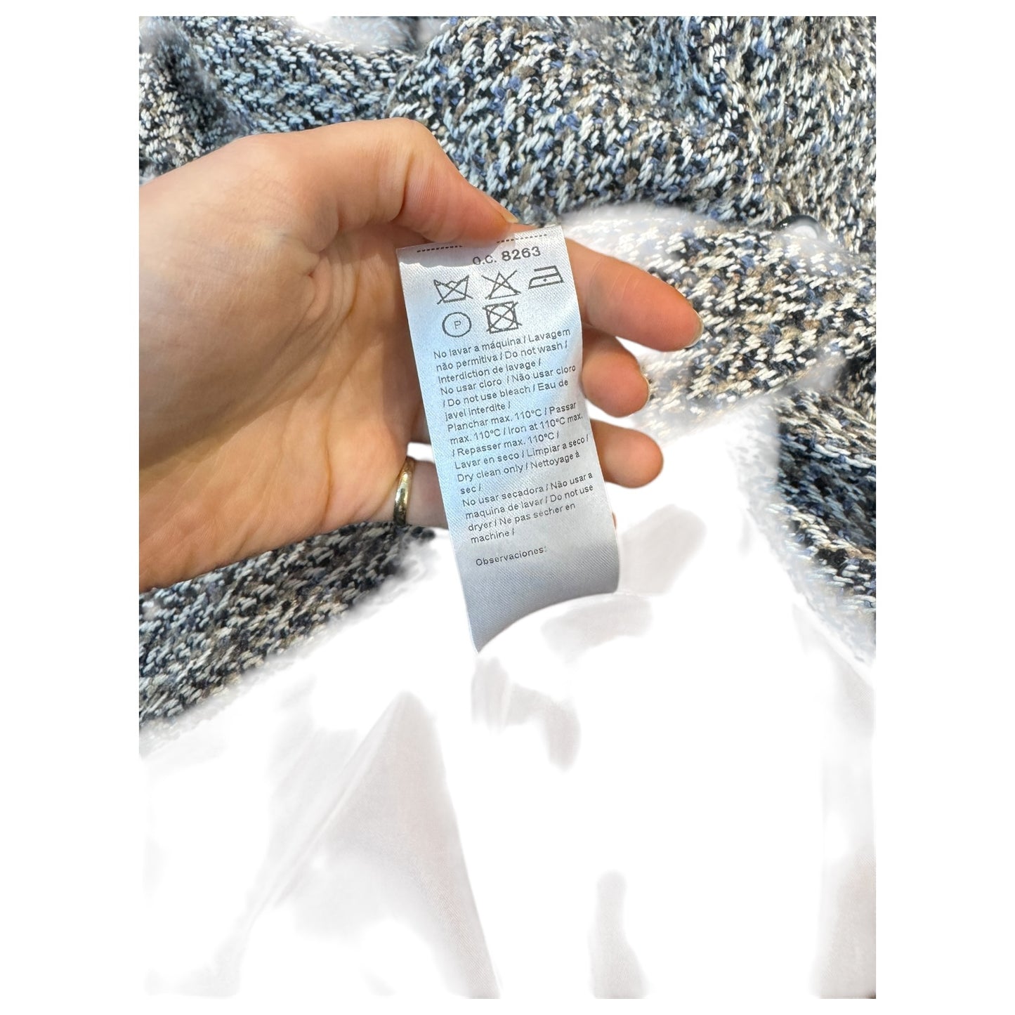 Paz Torras Beige, Cream and Blue Coat - 12