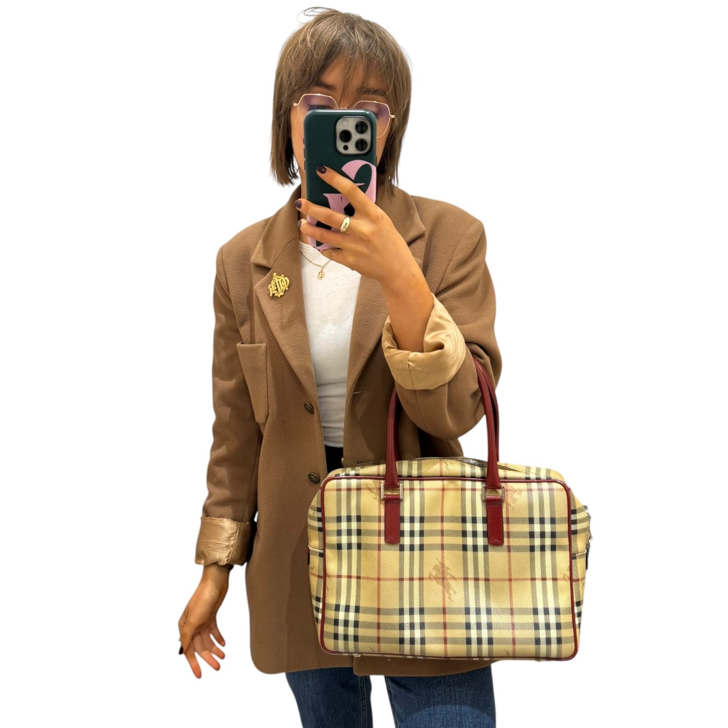 Burberry Nova Check and Red Bag