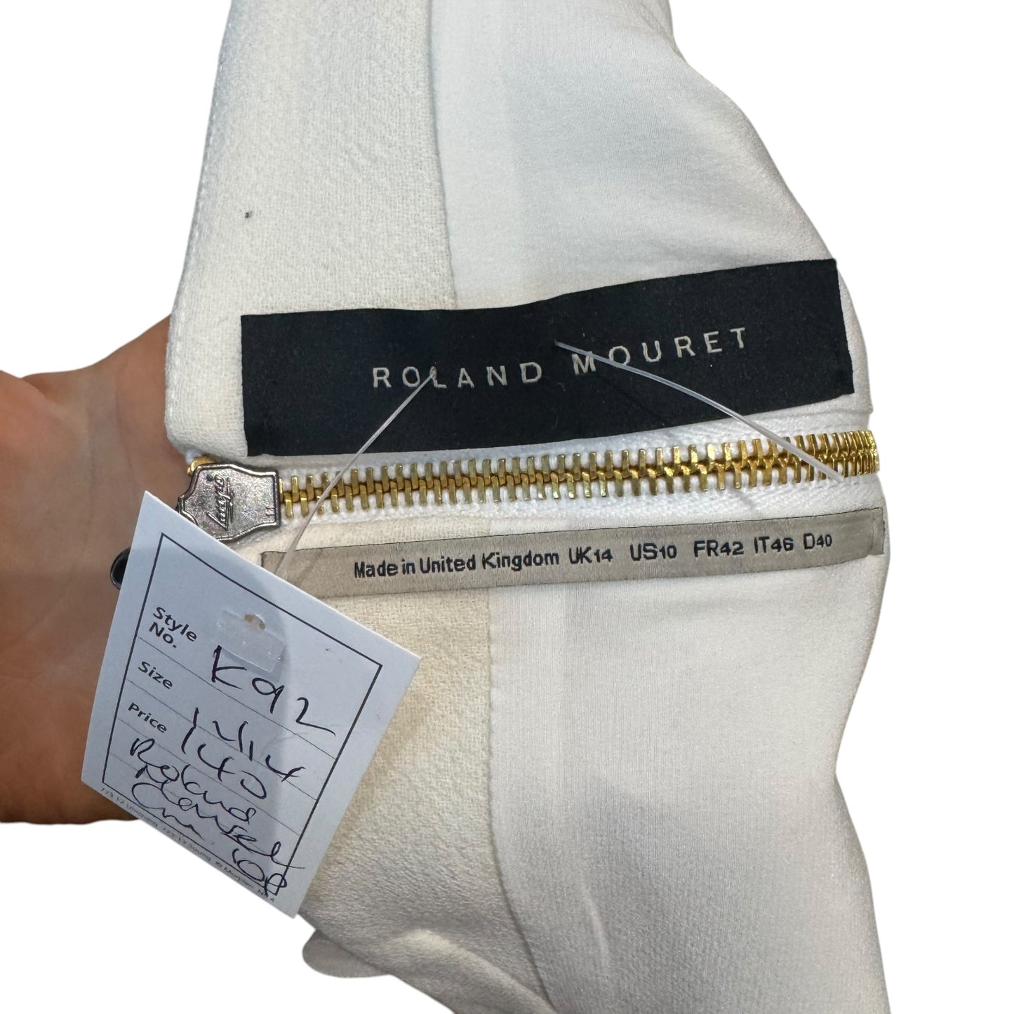 Roland Mouret Cream Peplum Top - 12/14