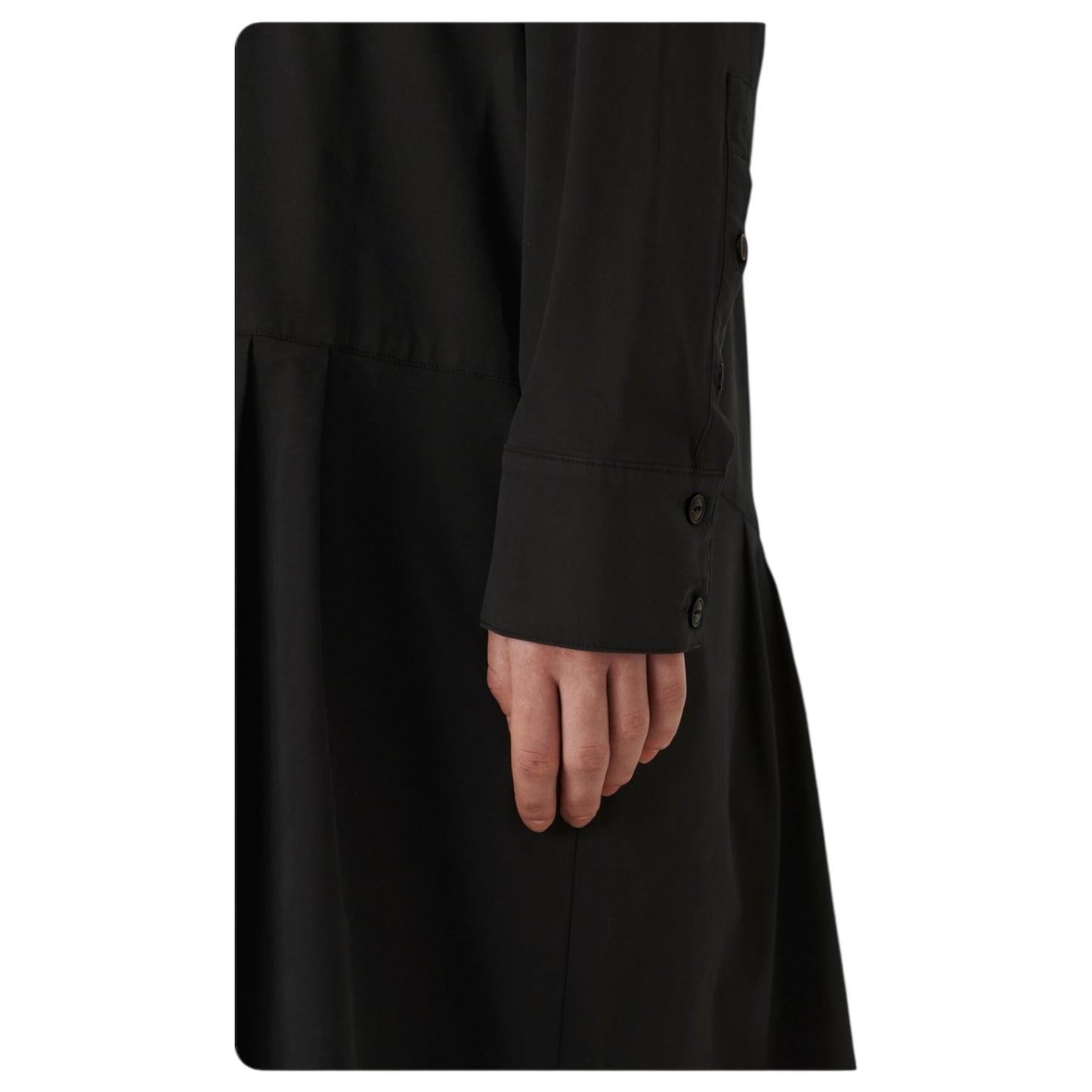 YMC Black Temple Stretch Cotton Dress - 12