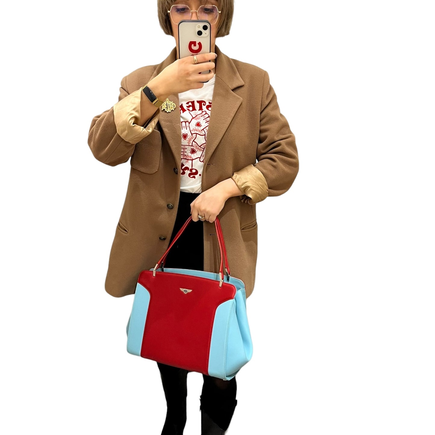 Bentley Turquoise and Red Bag