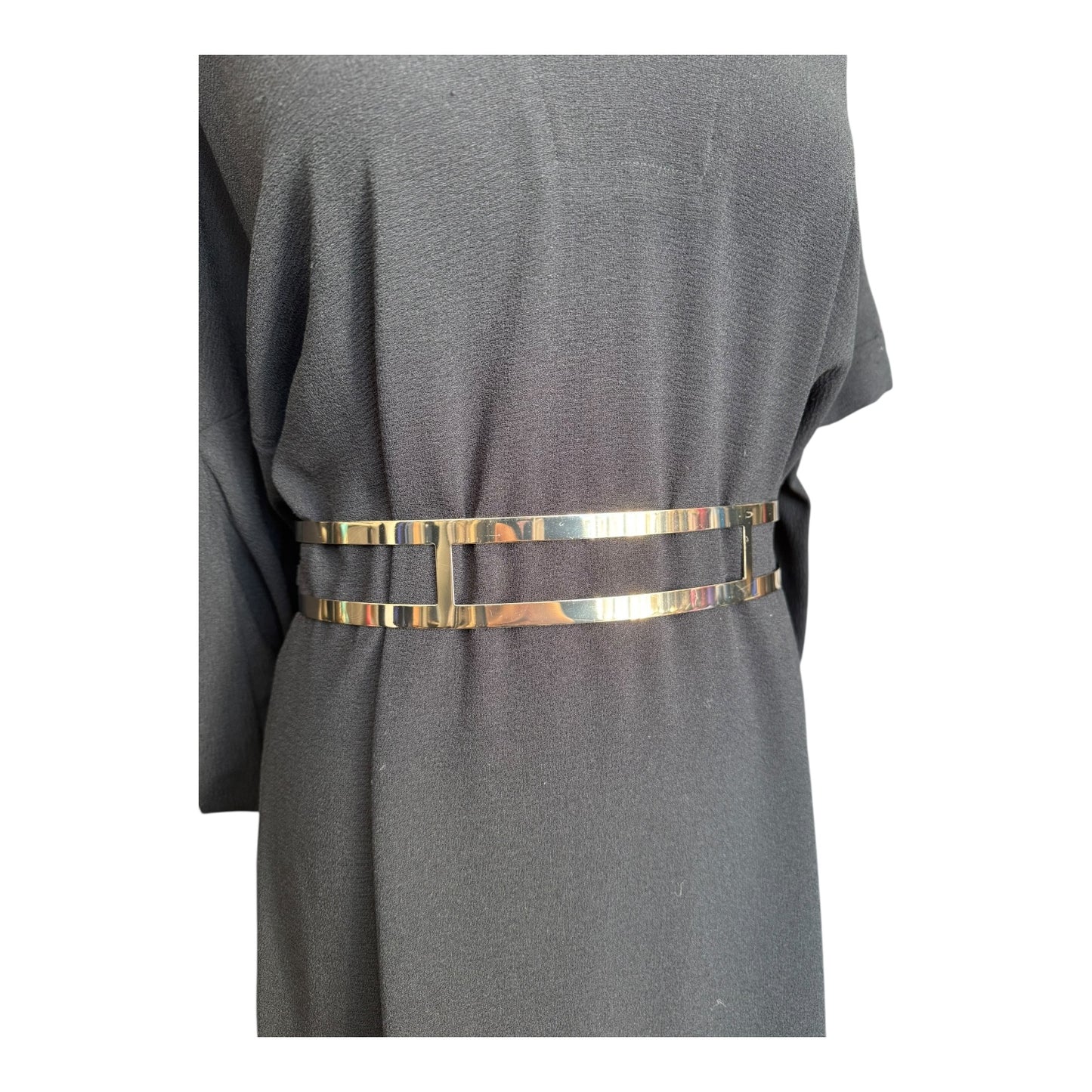 Rick Owens Black Dress with Gold Belt - 10/12