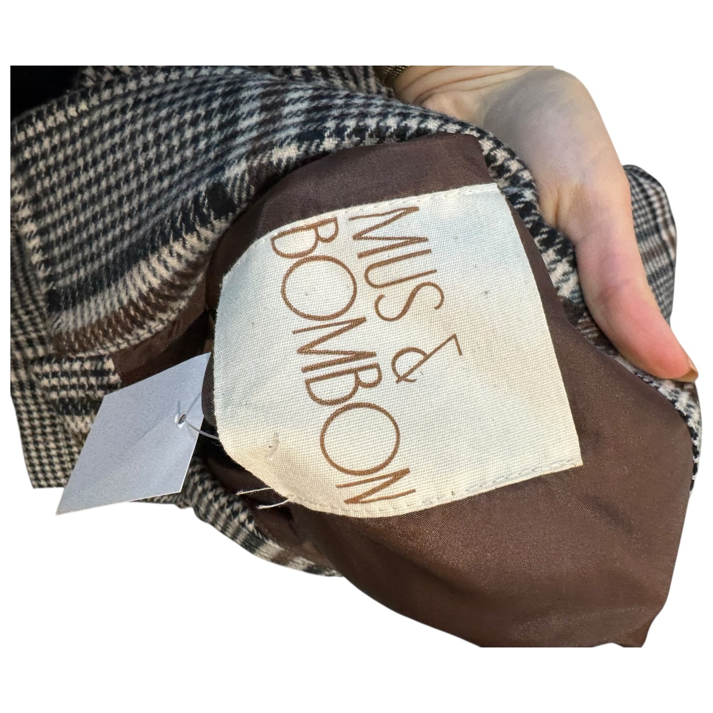 Mus & Bombon Grey and Brown Check Coat - 12