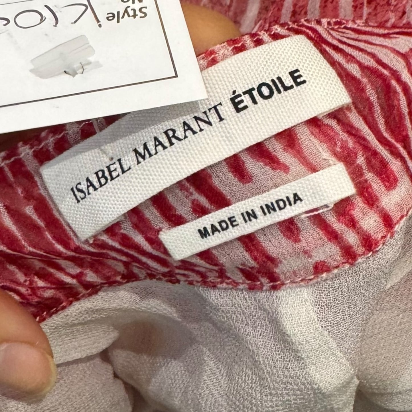Isabel Marant Red and White Silk Dress - 10