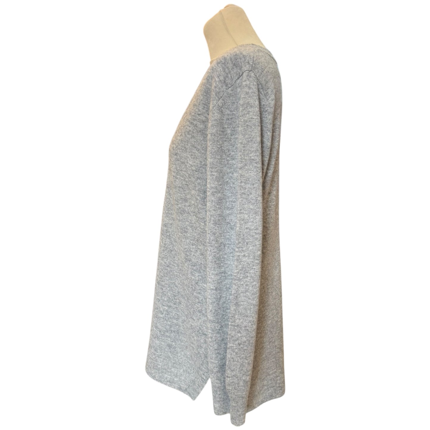 Max Mara Grey Cashmere V Neck Sweater - 12