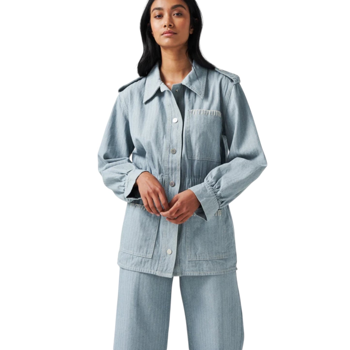Seventy + Mochi Herringbone Denim Jacket - 12