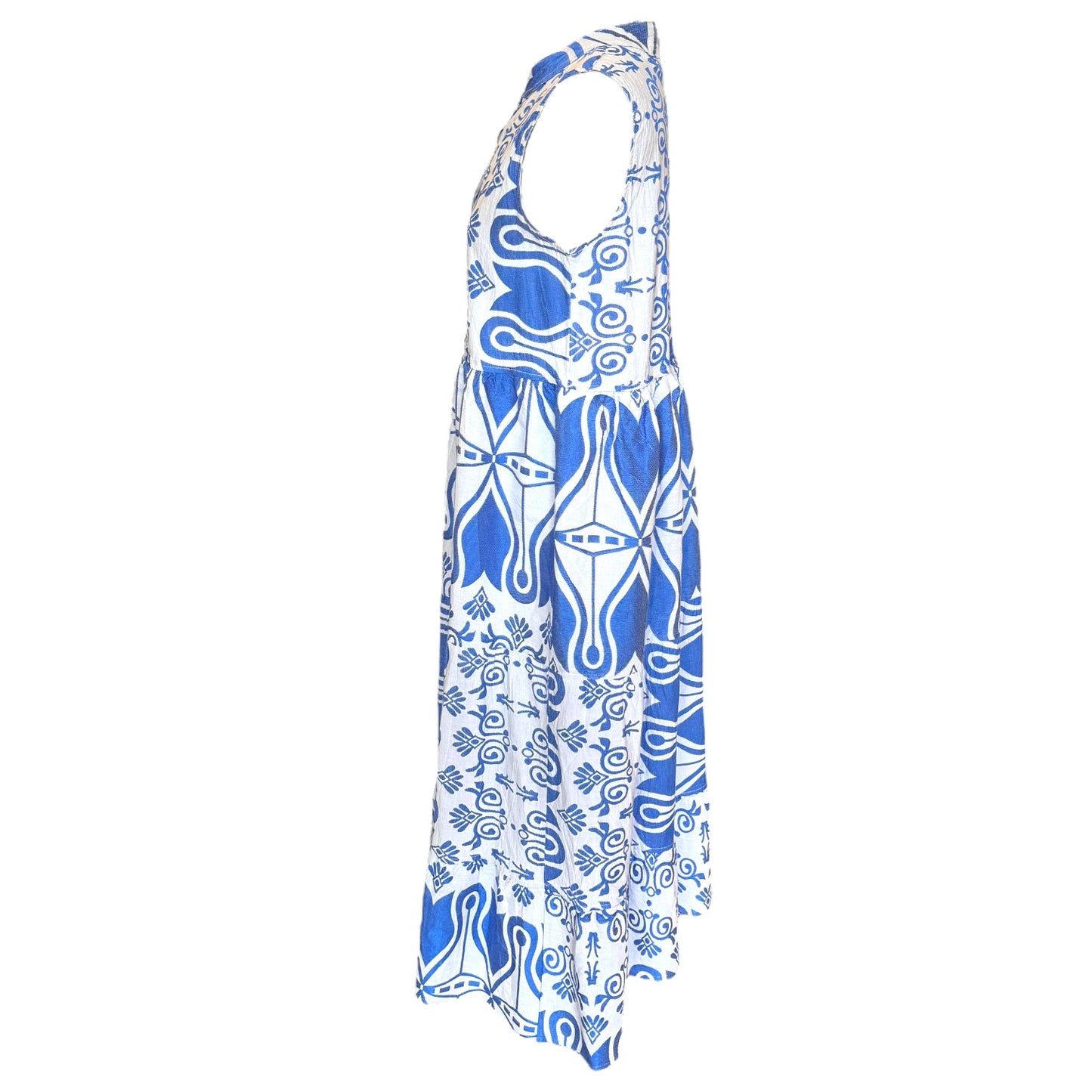 Kamba Pure Cotton Blue and White Dress - One Size