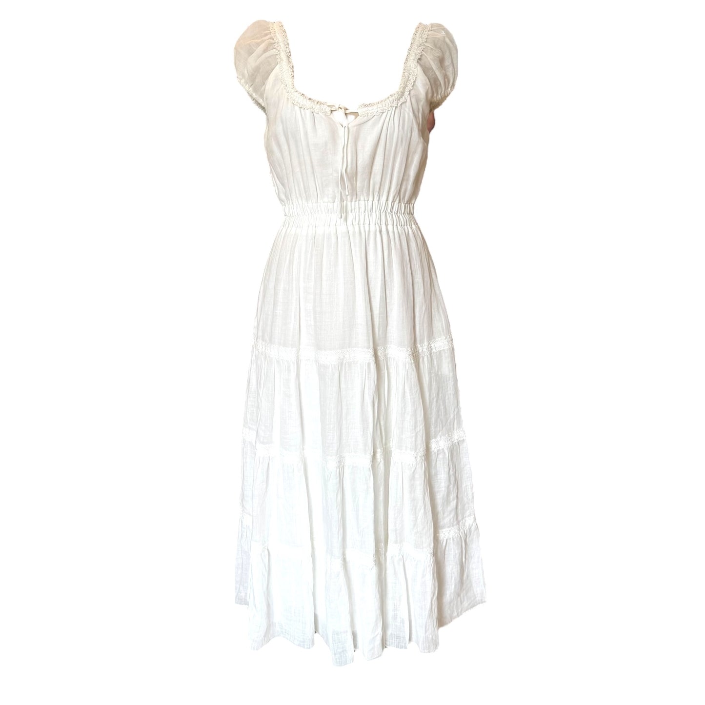 Forever New White Midi Dress - 8