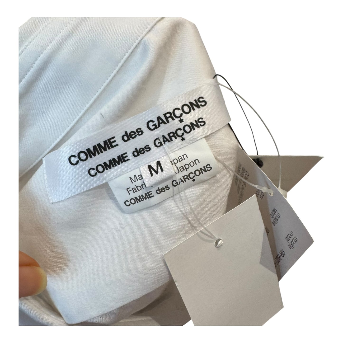 Commes des Garcons White Shirt with Black Tubing Detail - 12 - NEW