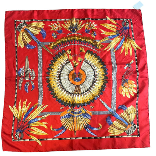 Hermes Red 'Brazil' Silk Scarf