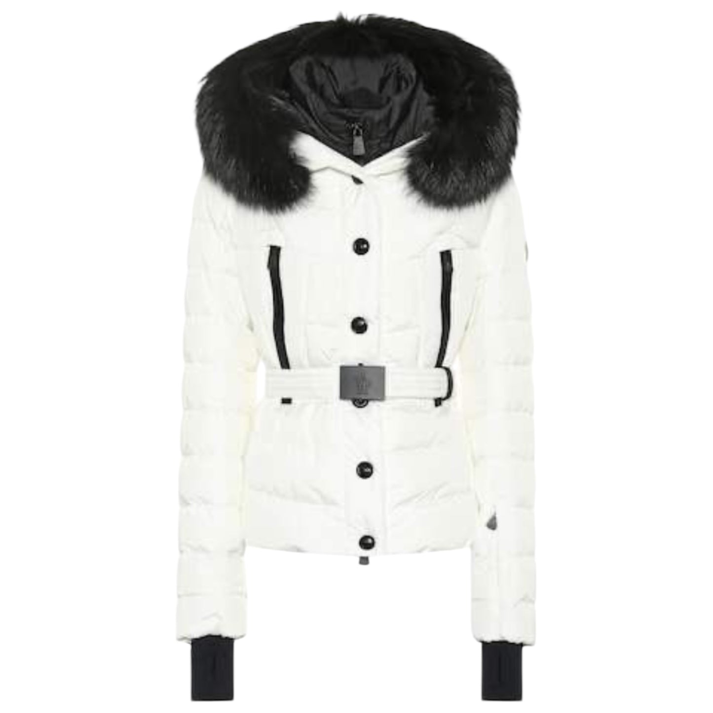 Moncler Grenoble Beverley Quilted Shell Jacket Cream and Black Trim - 8