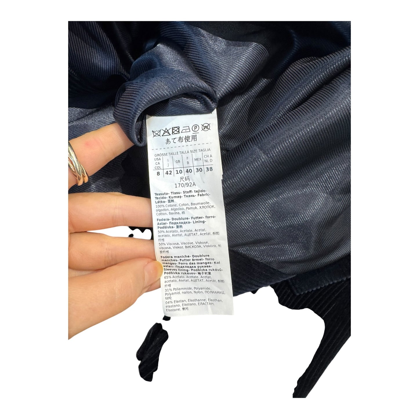 Weekend Max Mara Navy Cord Blazer - 10/12/14