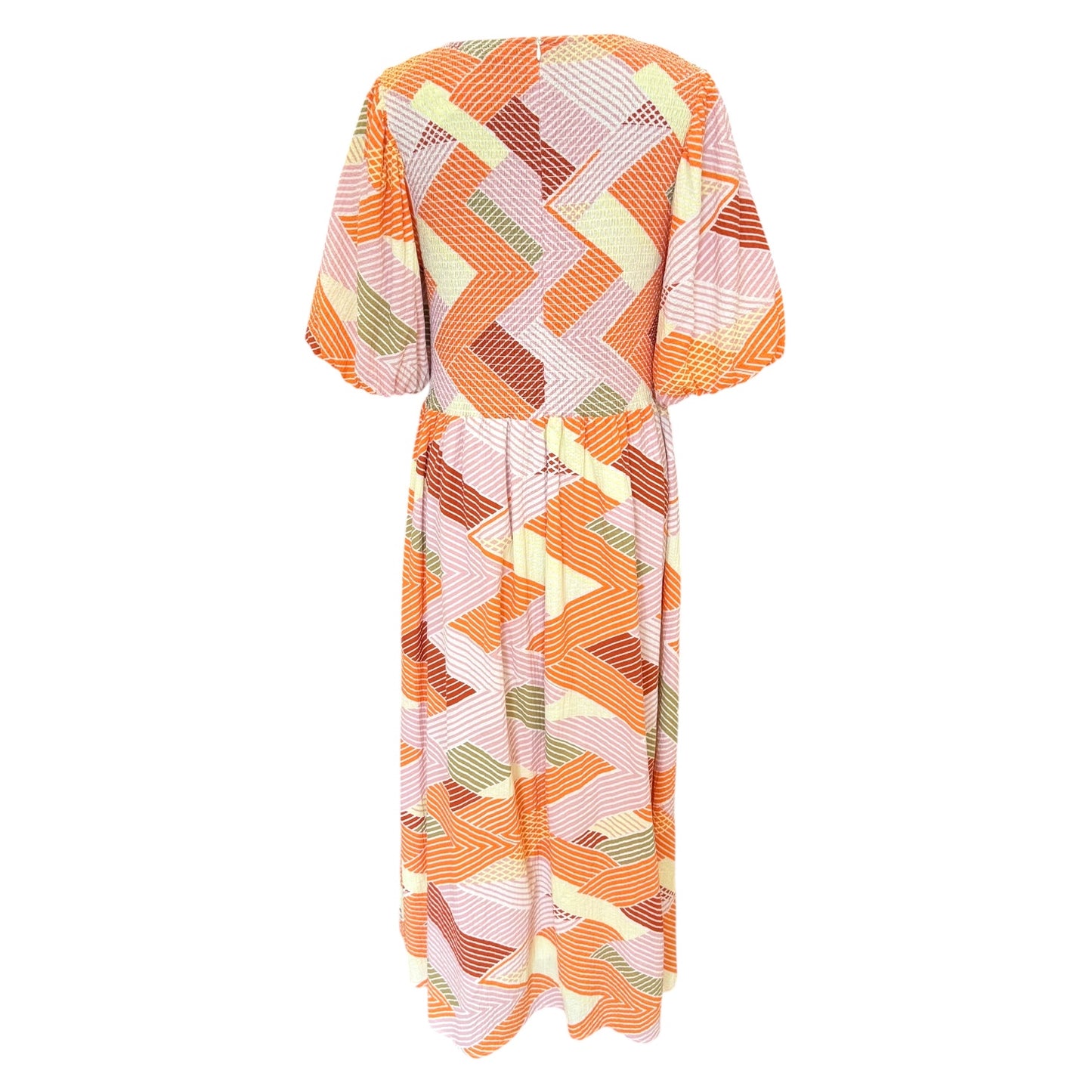 Part Two Orange and Pink Patterned Dress - 12