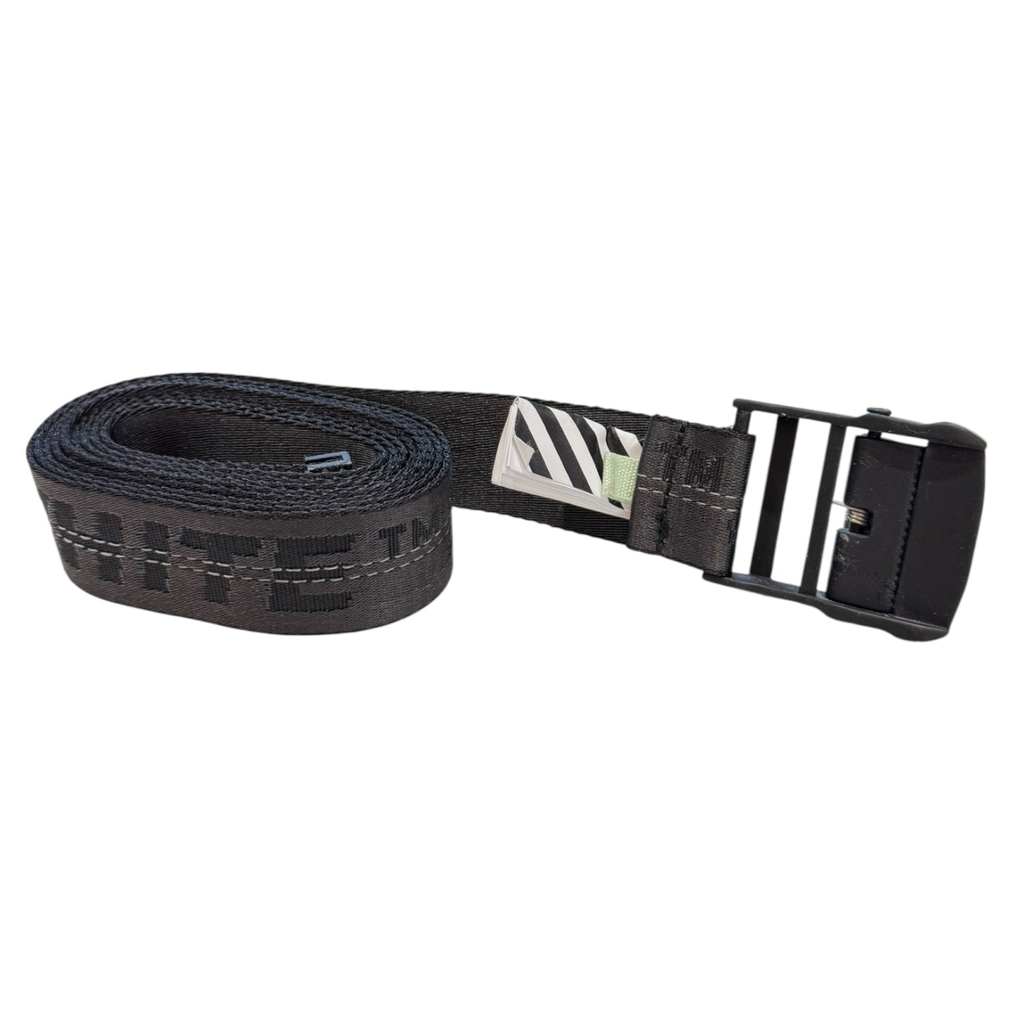 Off White Black Industrial Logo Belt