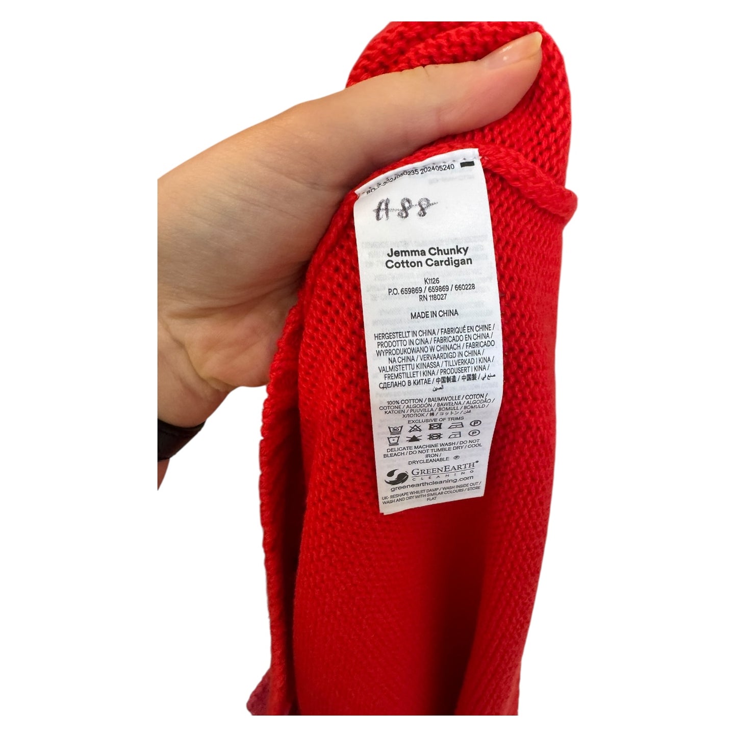 Boden Jemma Red and Pink Chunky Cardigan - 18