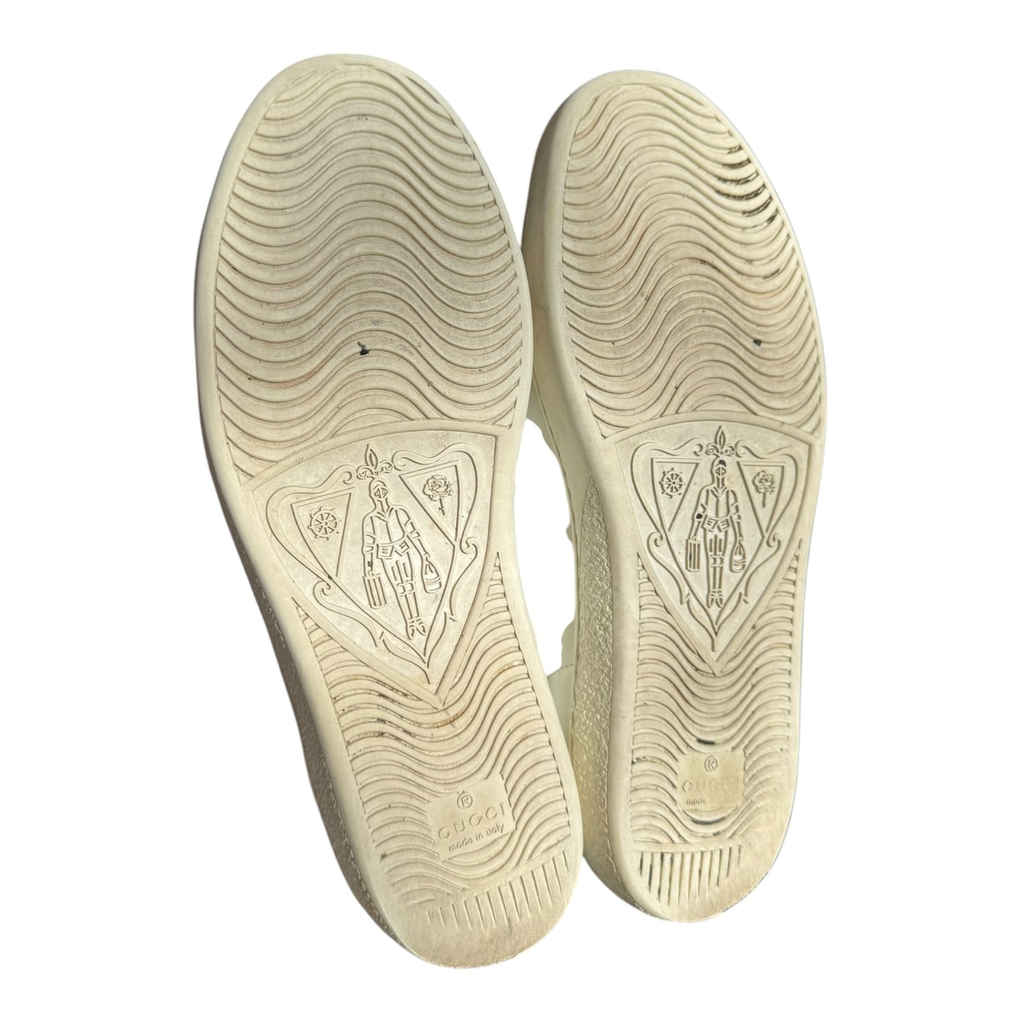 Gucci Ace White and Pink Perforated Trainers - 37.5 / 4.5