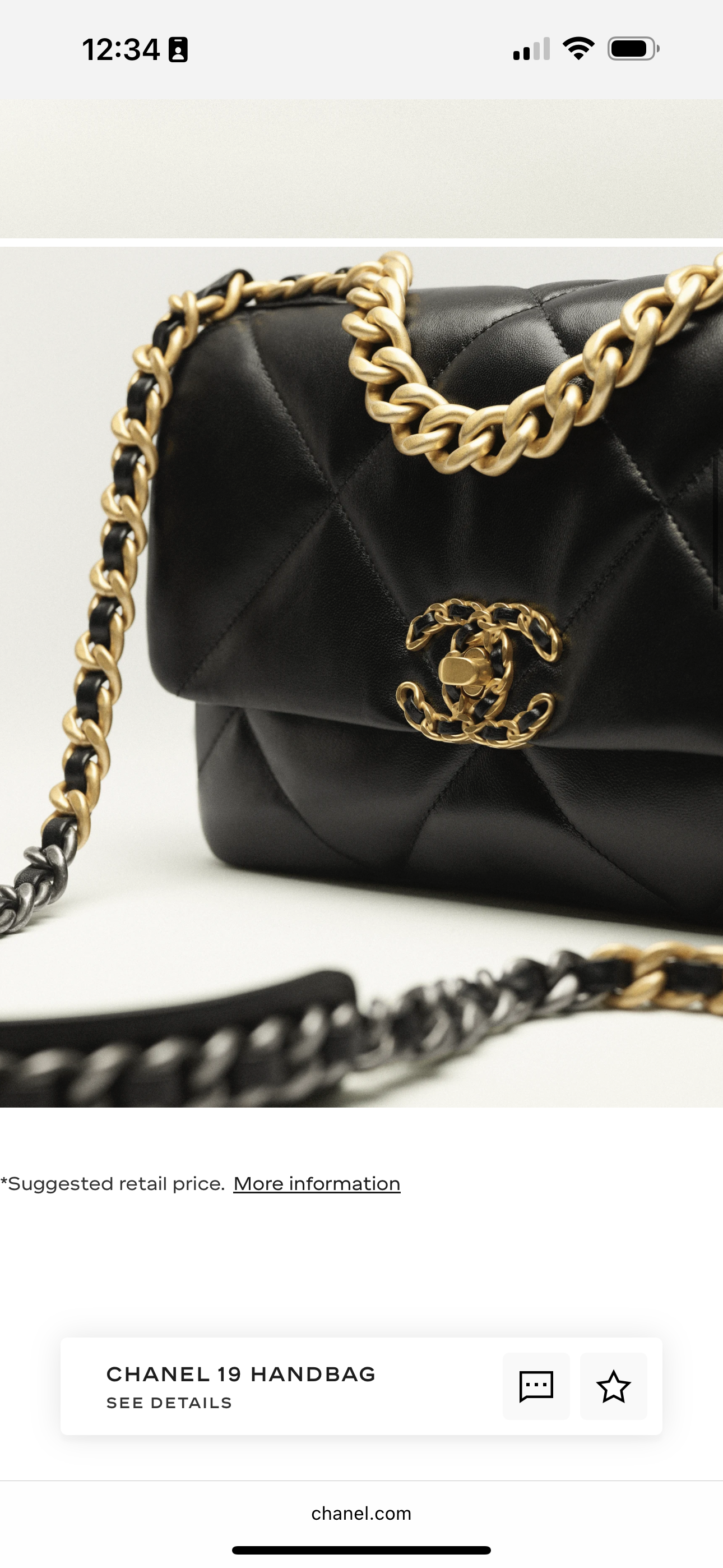 Chanel Black Quilted '19' Bag