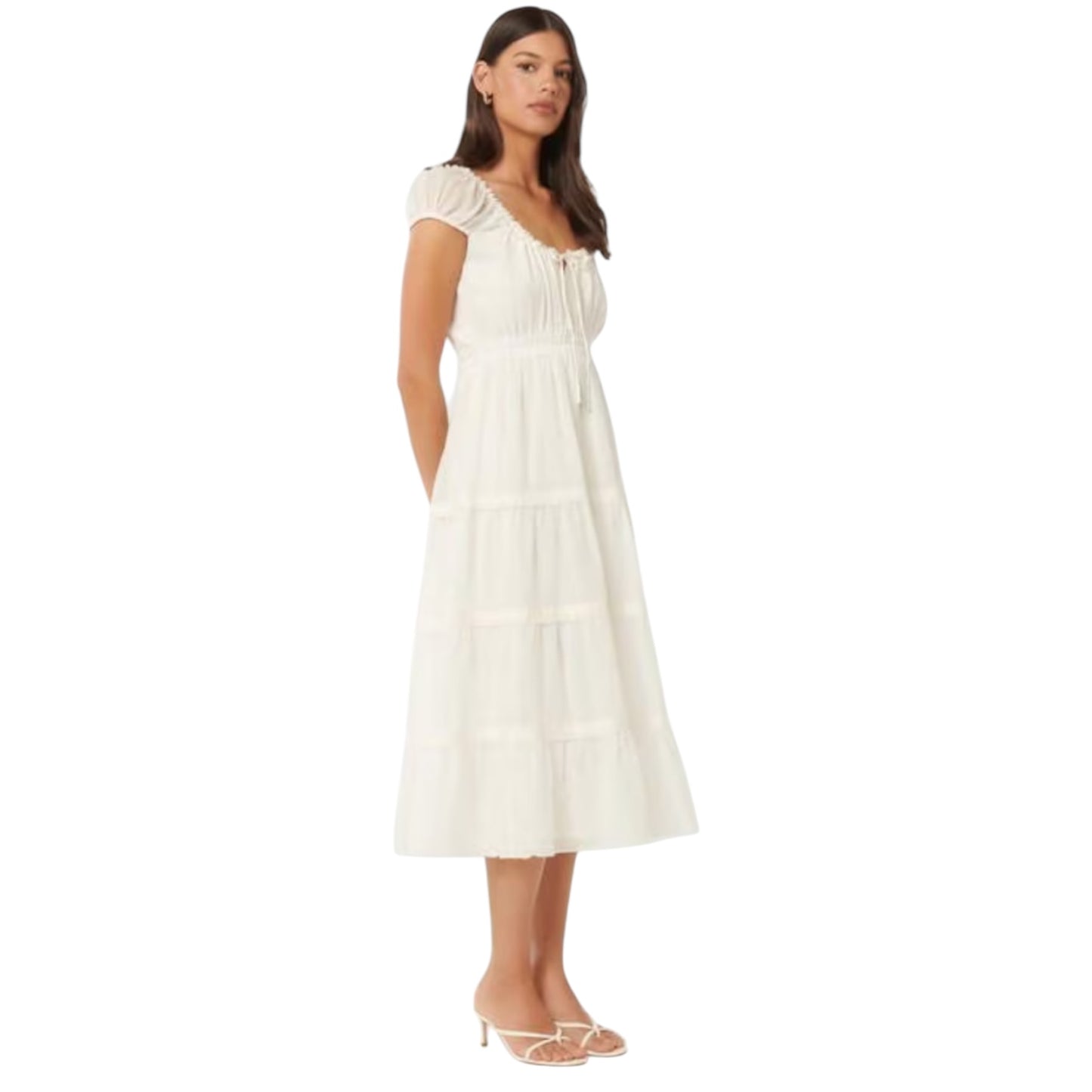 Forever New White Midi Dress - 8