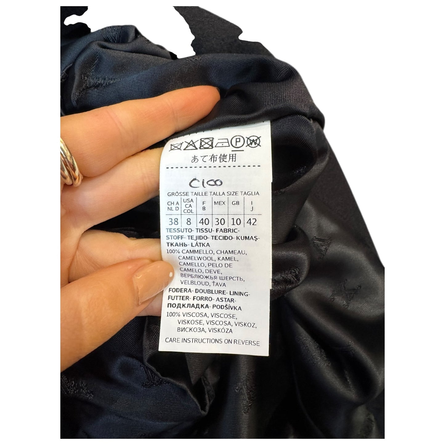 Max Mara Black Camel Wool Coat - 10