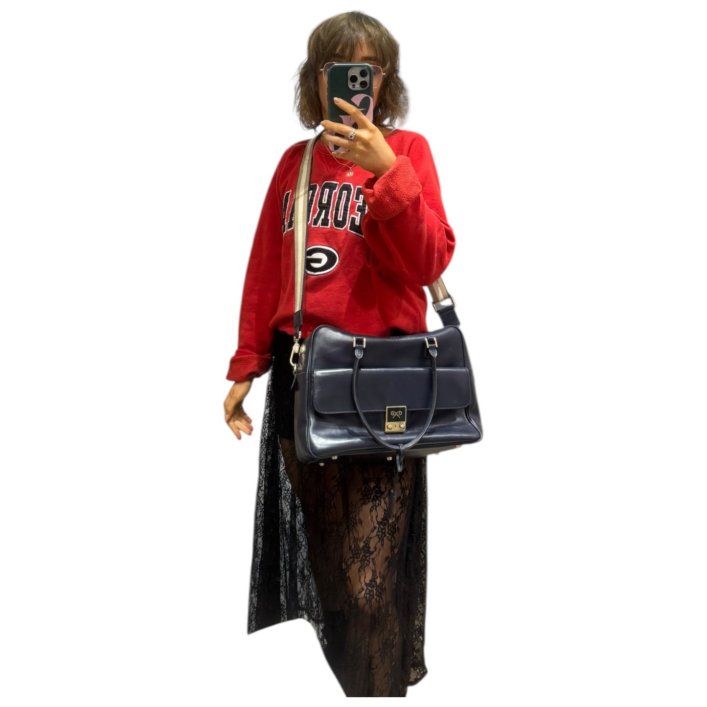 Anya Hindmarch Carker Navy Tote Bag