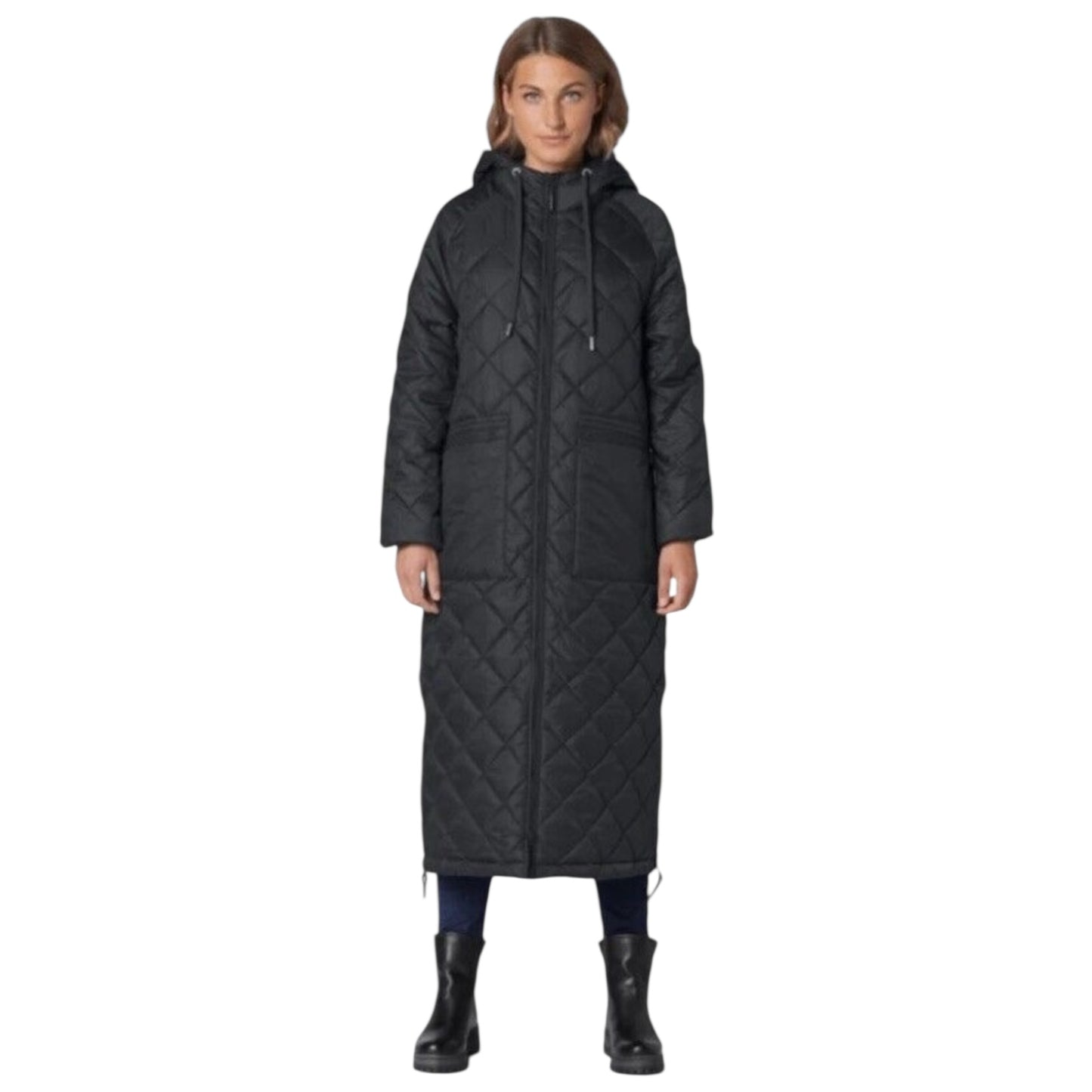 Ilse Jacobsen Black Padded Long Coat - 12