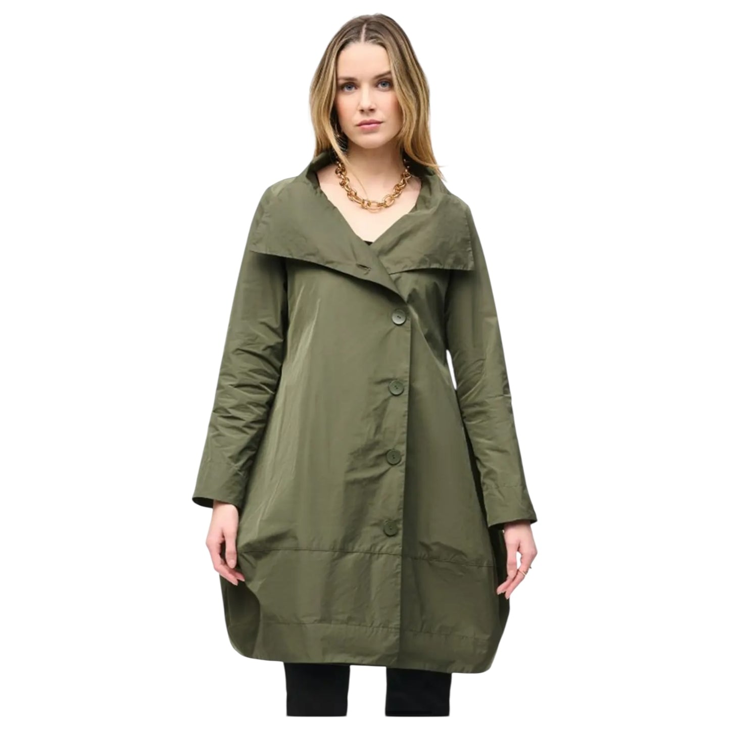 Joseph Ribkoff Khaki Enigma Cocoon Coat - 18