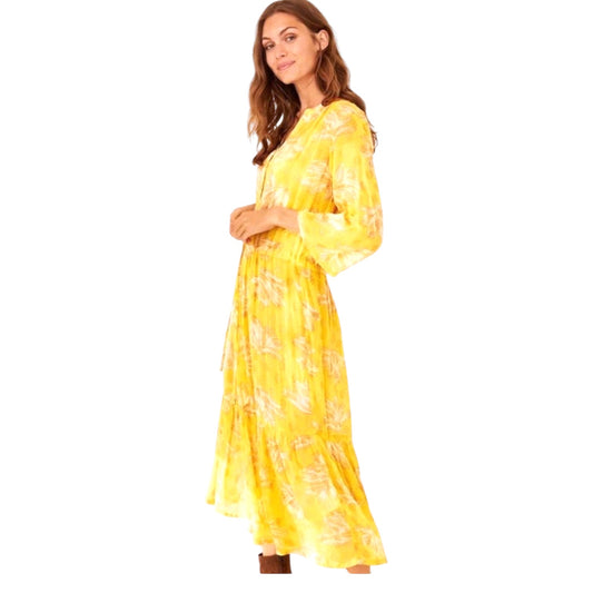 Part Two Benny Layered Yellow Tulip Chiffon Dress - 14