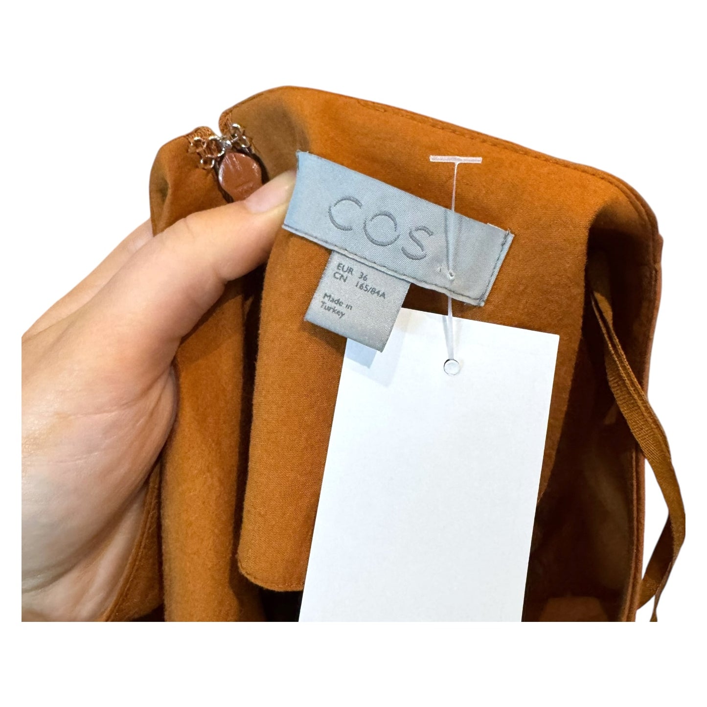 Cos Terracotta Dress with Gathered Hem - 8/10