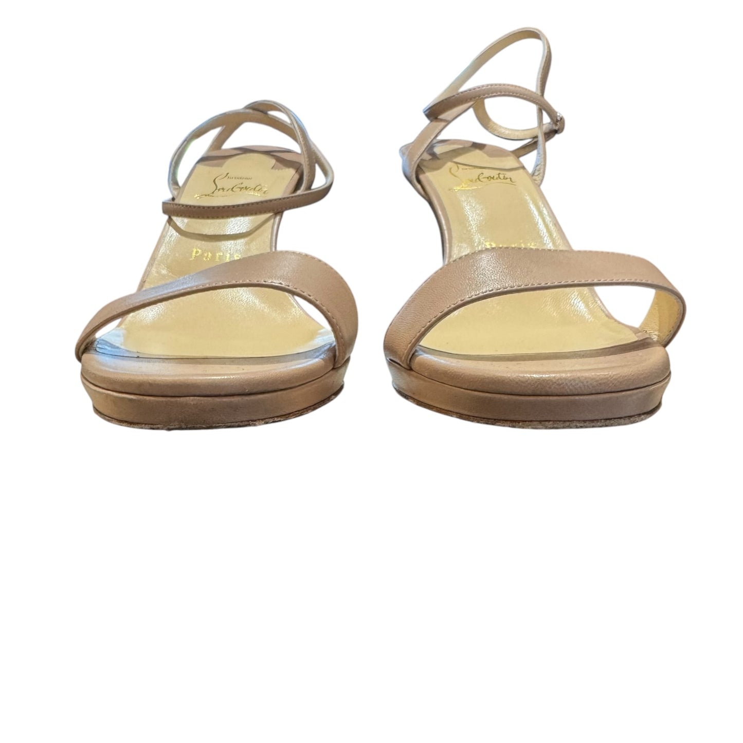 Christian Louboutin Loubi Queen 100 Nude Sandals - 7