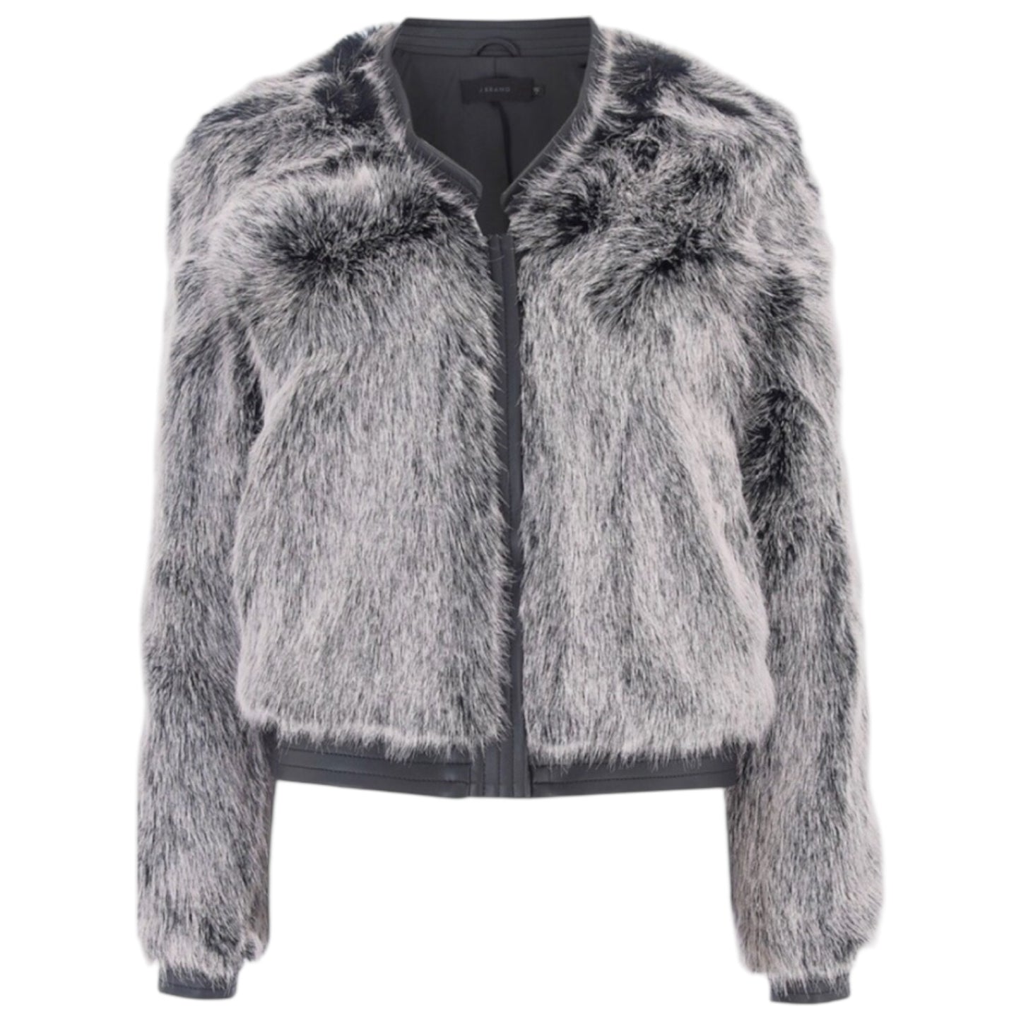 J Brand Ashbey Faux Fur Bomber Jacket in Silver Fox - 10