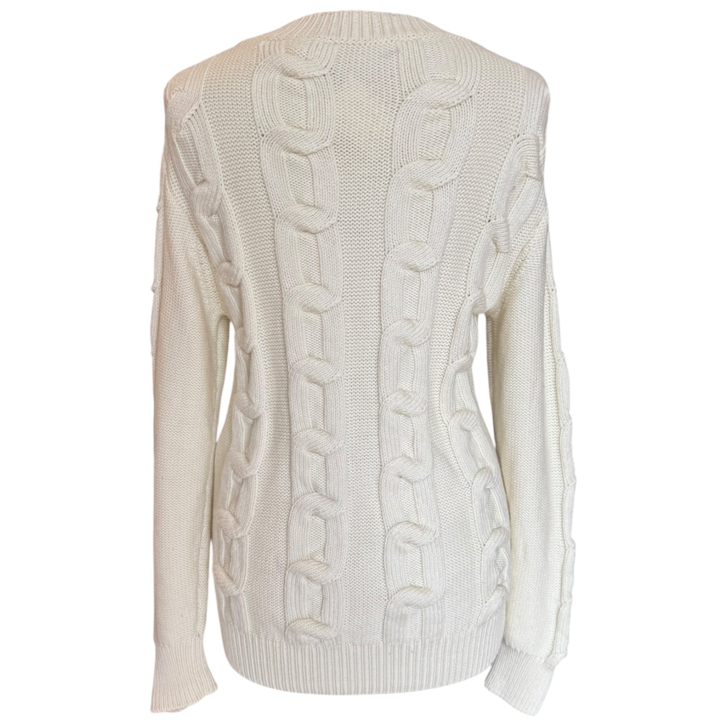 Max Mara Cream Cable Knit Jumper - 10