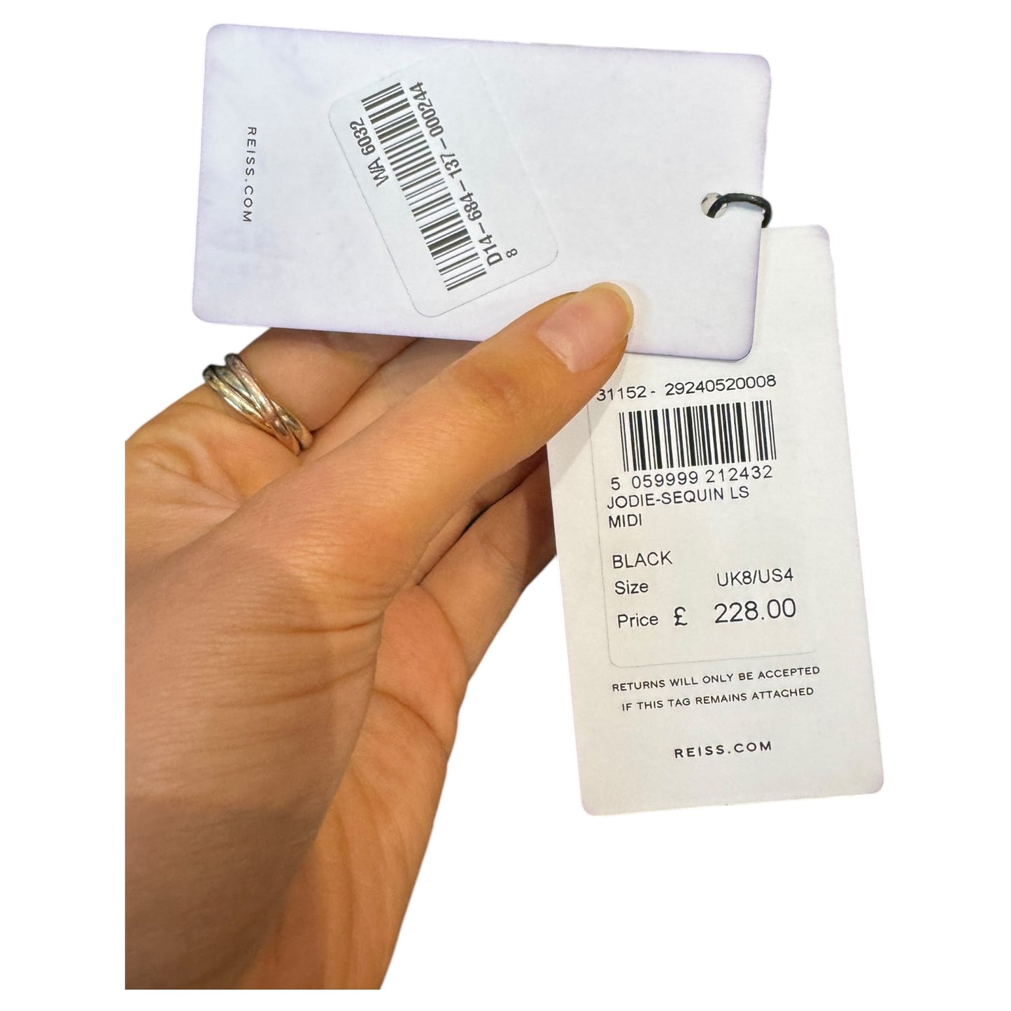 Reiss Jodie Sequin Midi Dress - 8 - NEW