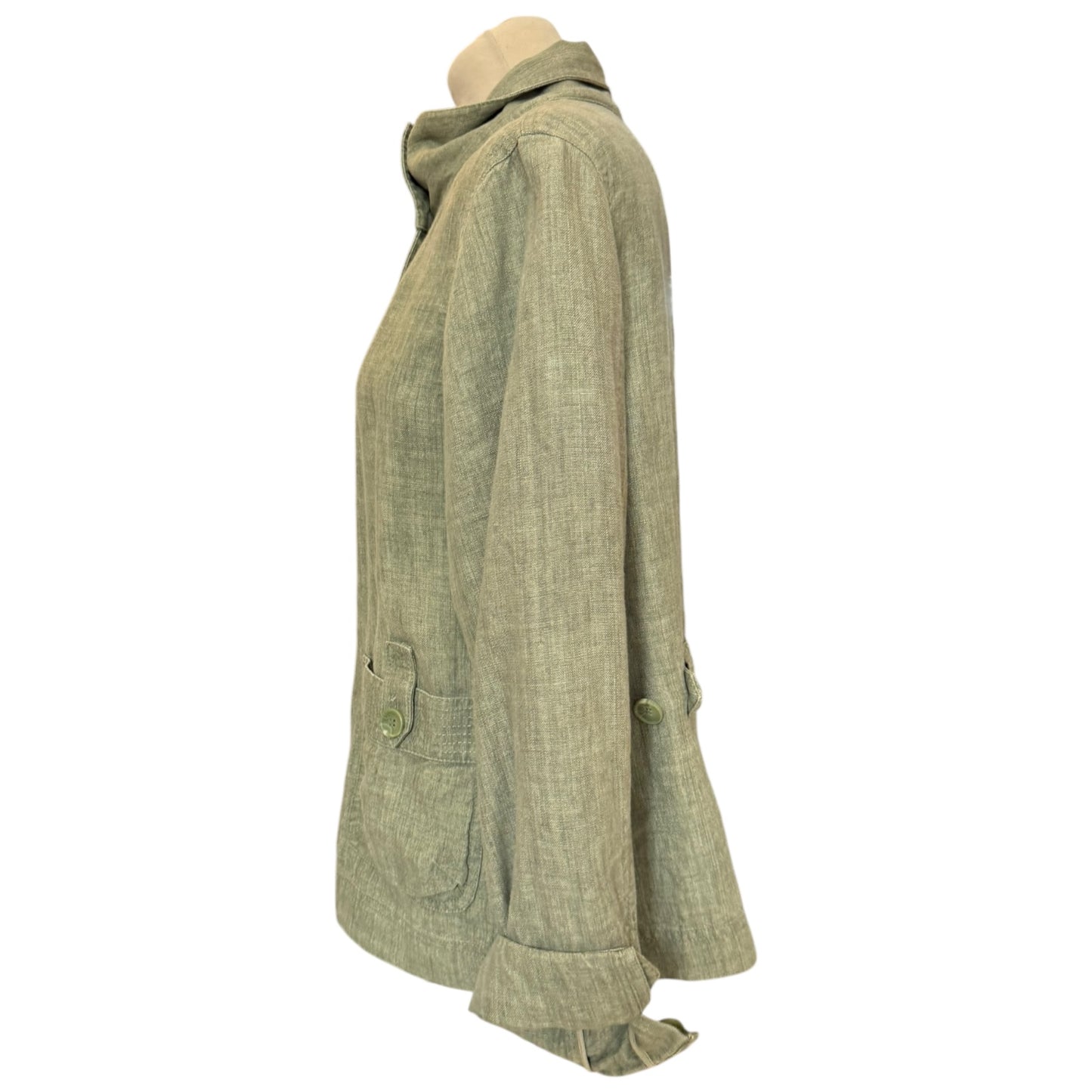 Poetry Green Linen Jacket - 14